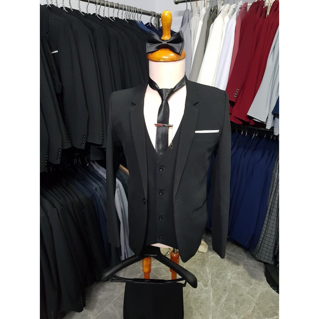 Combo bộ vest nam màu đen ôm body