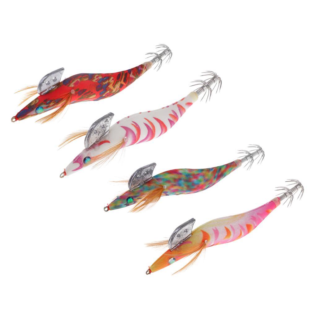2 Pieces Bionic Fake Squid Jig Hook Bright Color Imitation Design Shrimp Fishing Lure