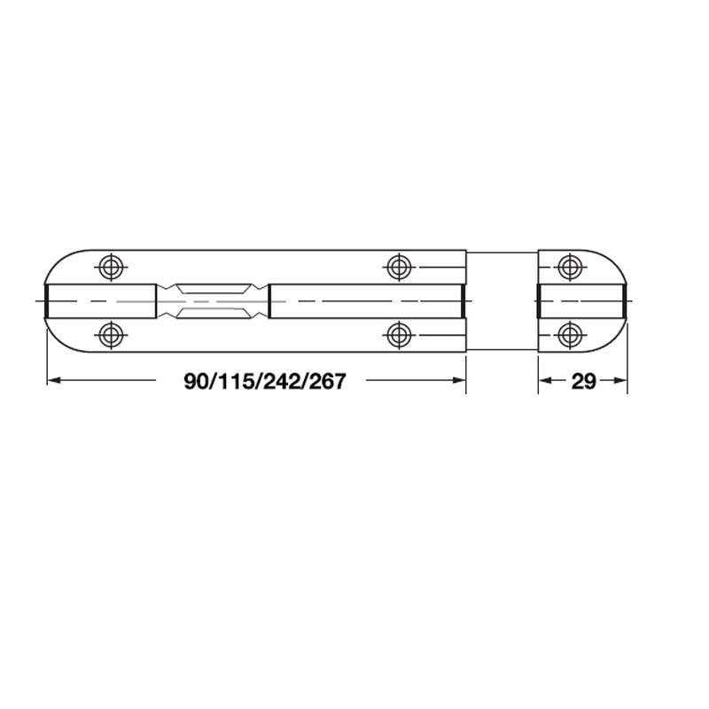 Chốt cửa Hafele DIY, 102mm - 489.71.300