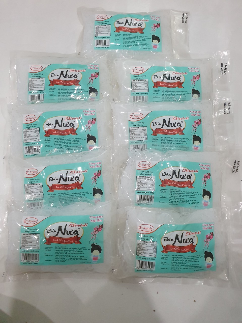 Combo 9 Gói Bún Nưa Vị Nguyên Das Keto 240g