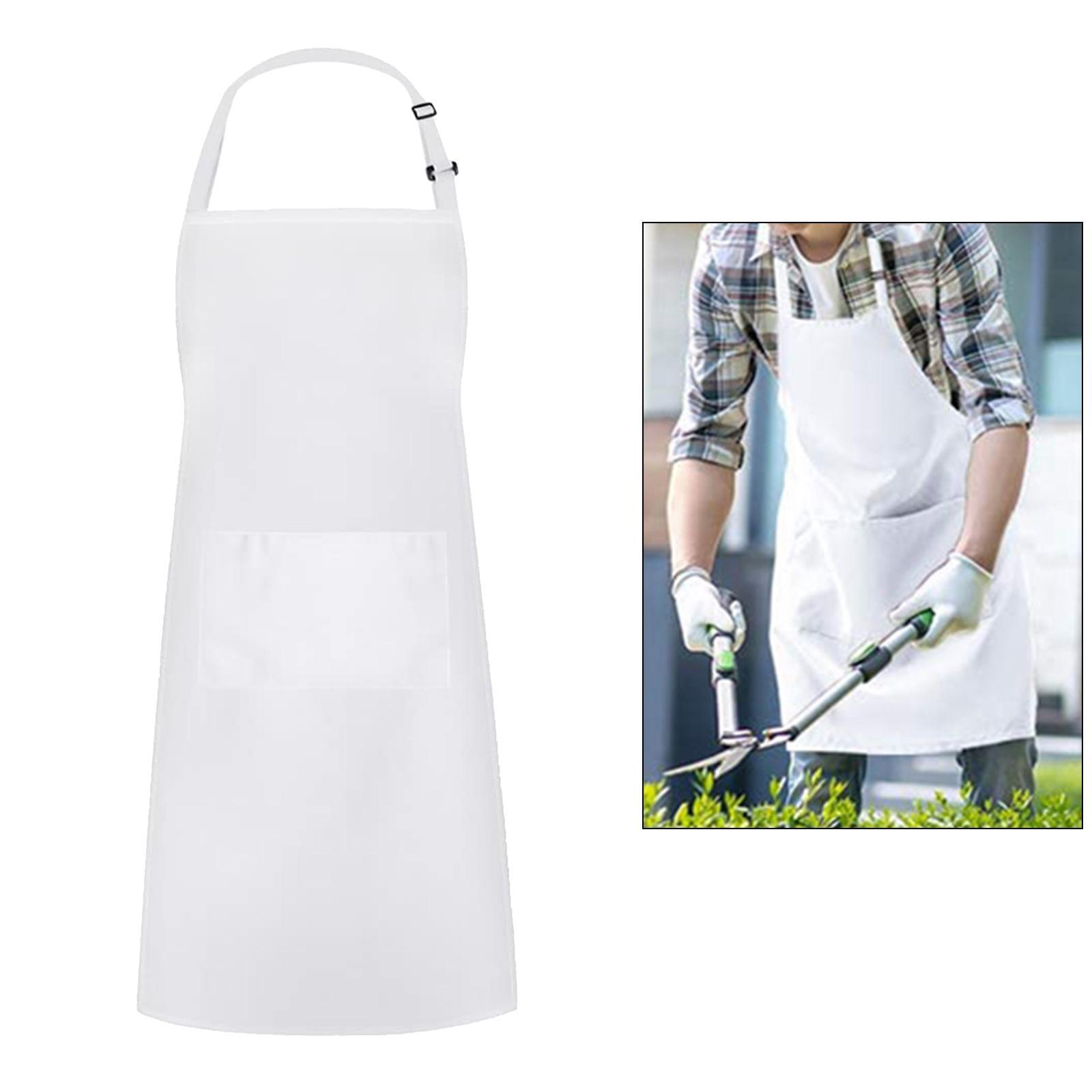 2X Men Women Cooking Apron with Large Pocket Baking Cooking Kitchen Apron White