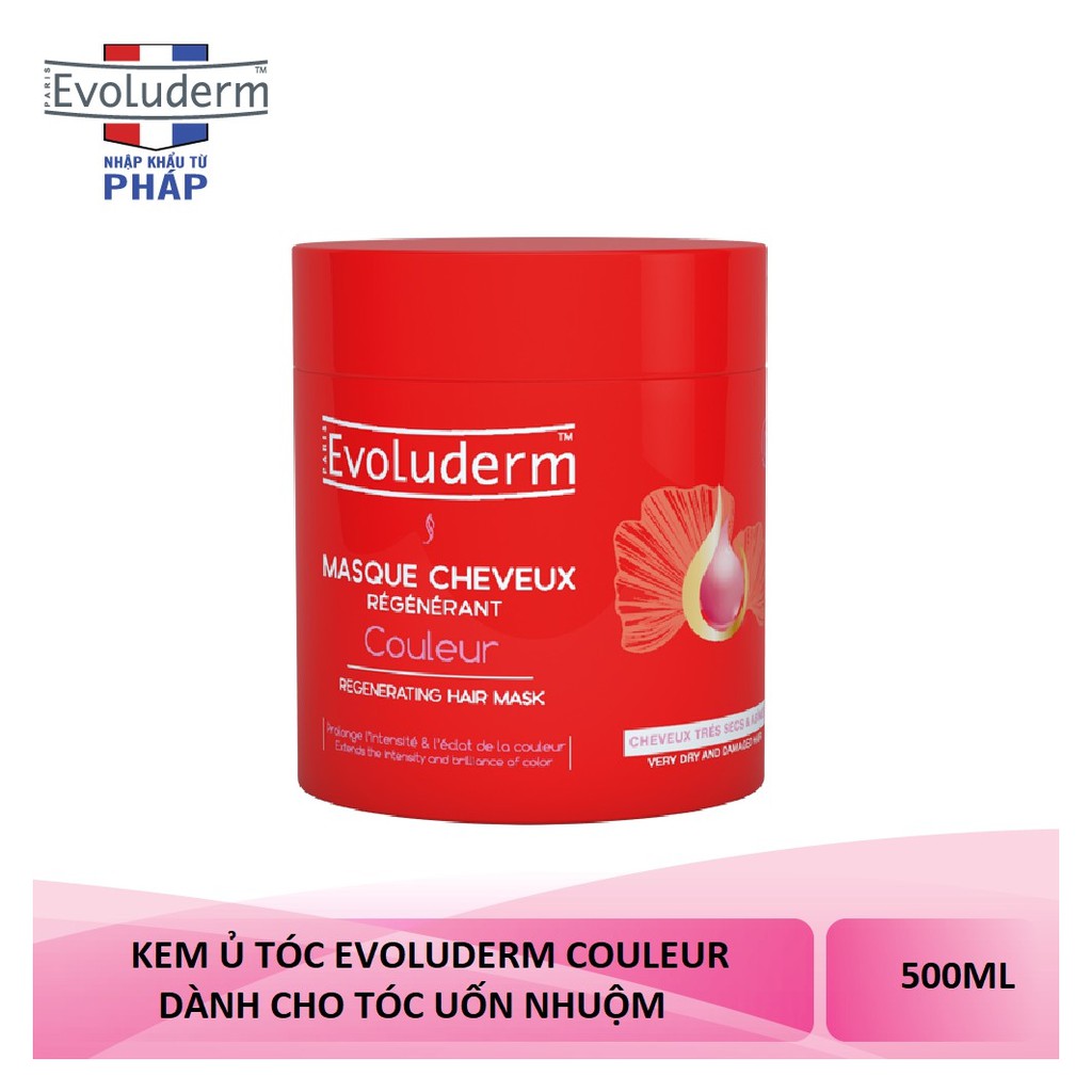 Kem ủ dưỡng bóng tóc nhuộm Masque Cheveux Couleur Evoluderm 500ml - 17316