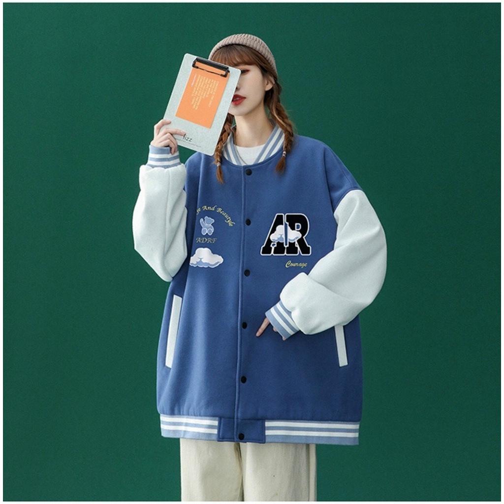 Áo Khoác Hoodie, Áo Khoác Nỉ Nam Nữ Dày Dặn Form Unisex In Họa Tiết Chữ AR Phối Nút Bấm Siêu Đẹp Hot Trend