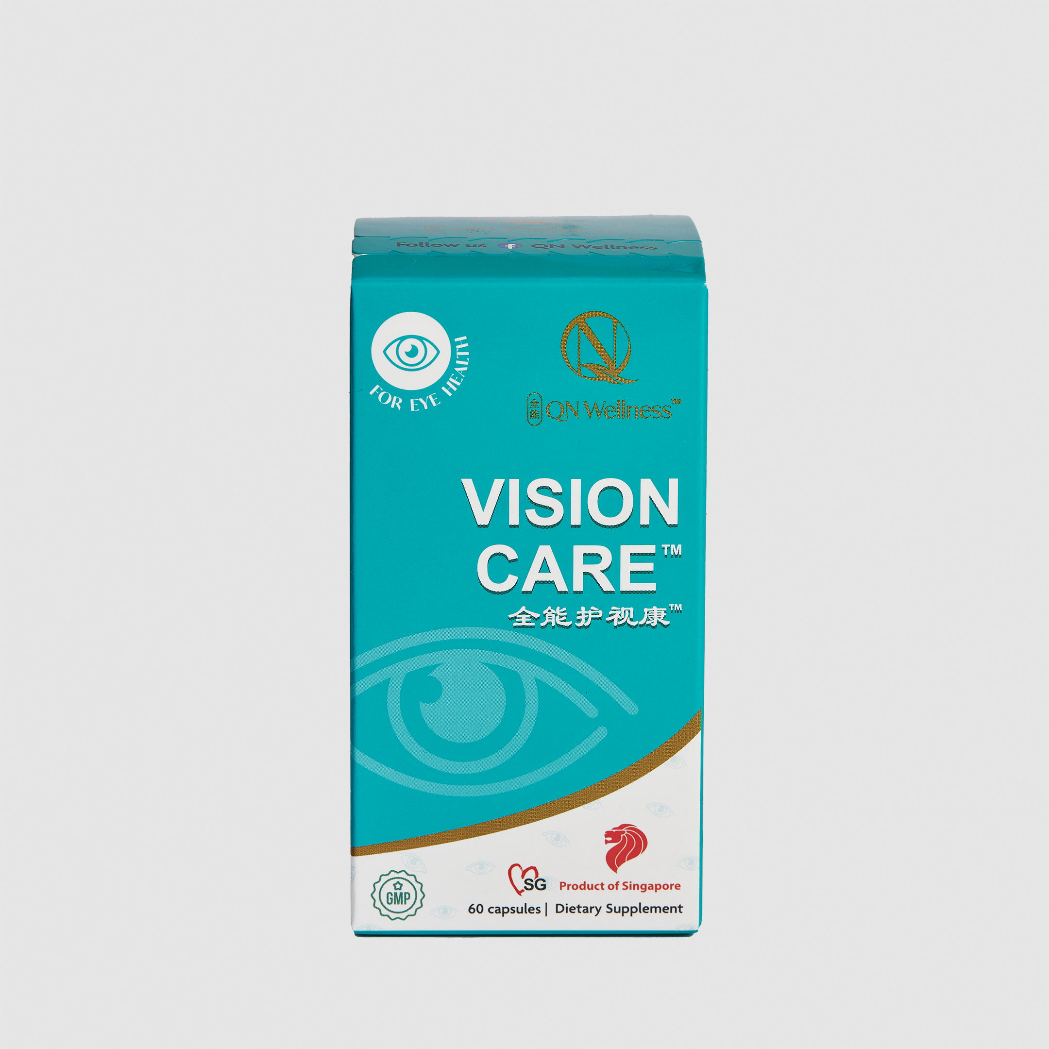 Viên Uống Bảo Vệ Mắt Vision Care QN Wellness Cải Thiện & Giảm Mệt Mỏi Thị Giác, Ngăn Ngừa Lão Hóa, Hỗ Trợ Tổng Hợp Lutein - Hộp 60 Viên