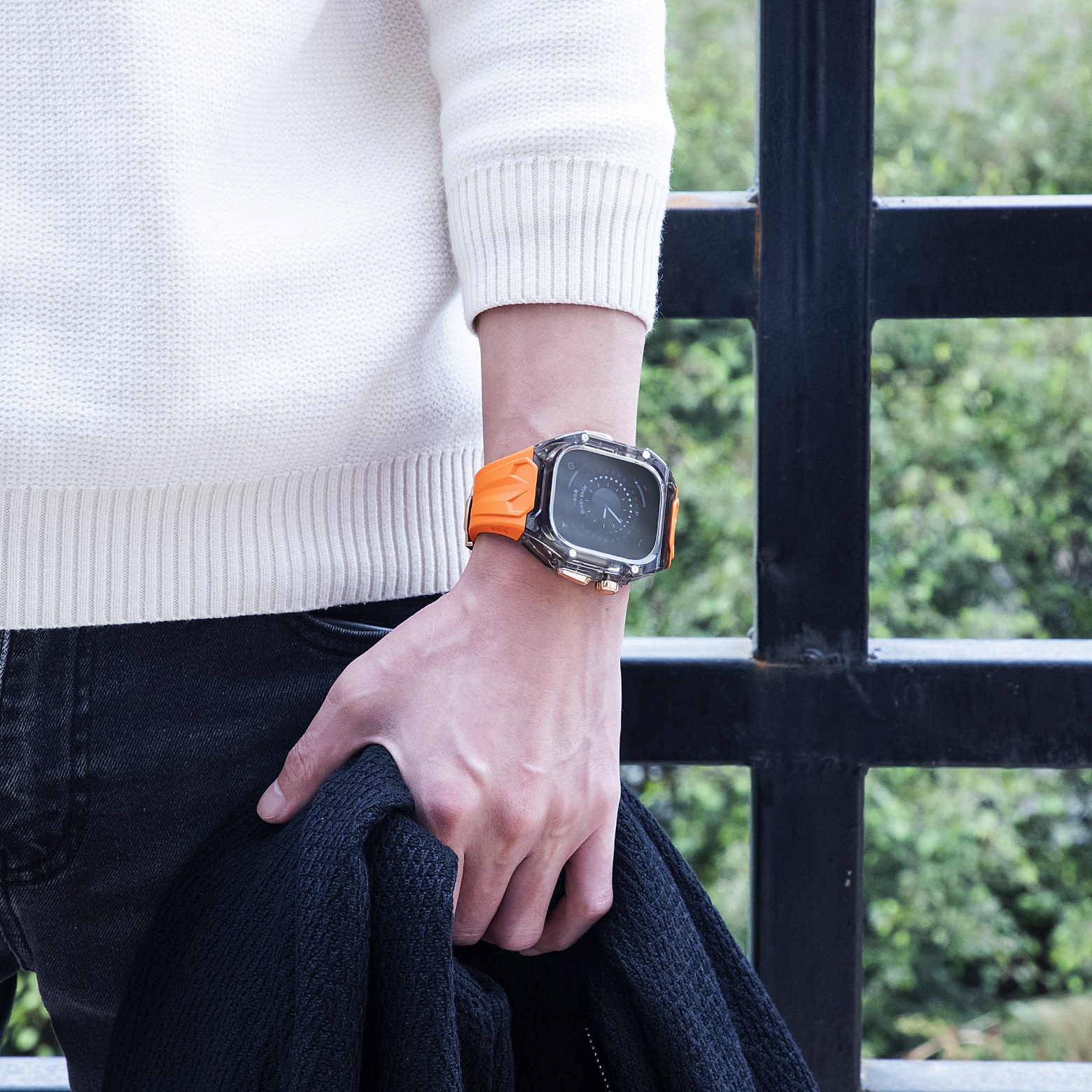 Ốp Case tích hợp dây đeo Lamborghini Style cho Apple Watch Ultra 1/2 49mm - Hàng Chính Hãng