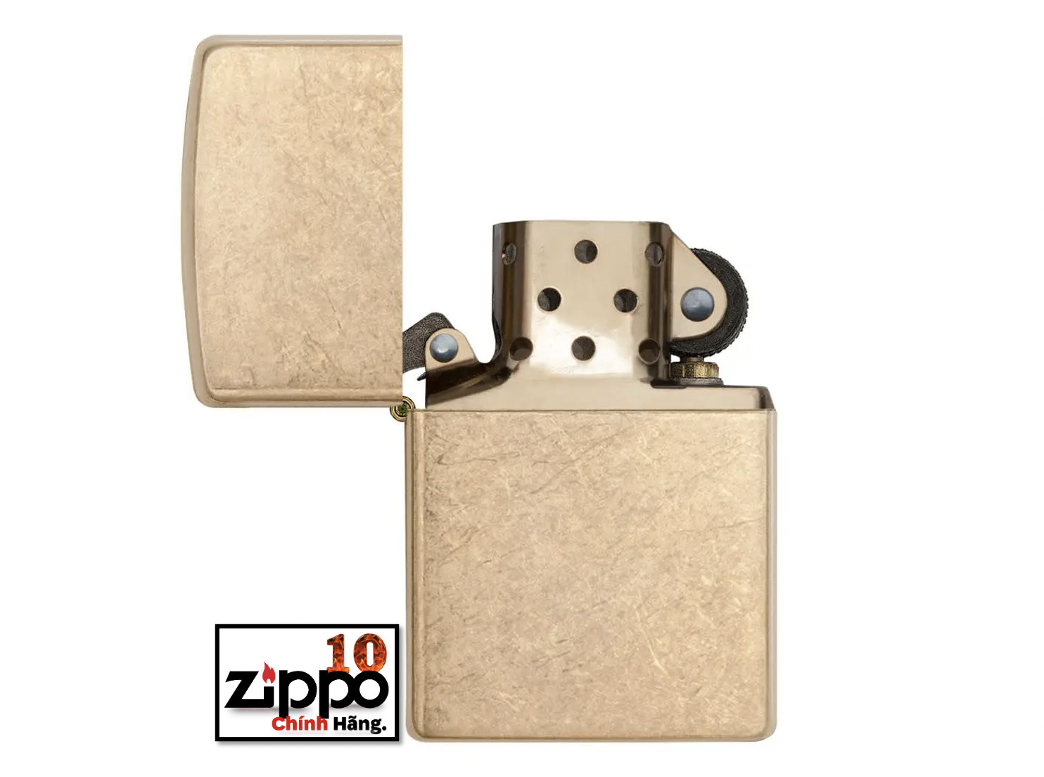 Bật lửa Zippo 28496 Tumbled Brass Armor - Chính hãng 100%