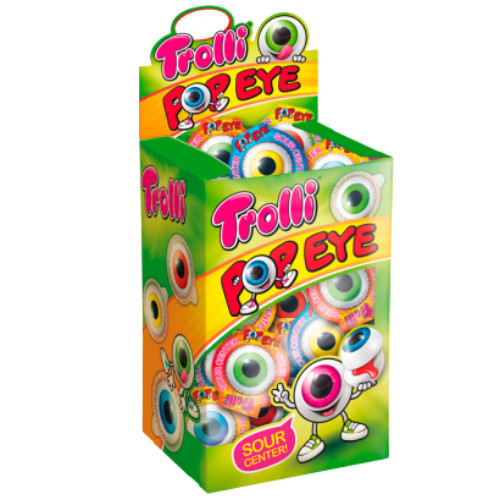 Hộp 40 viên Kẹo dẻo Trolli Pop Eye hình Con mắt 752gr