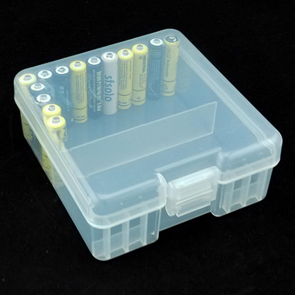 100 x Hard Plastic Case Holder Storage Box for Rechargeable AAA Batteries