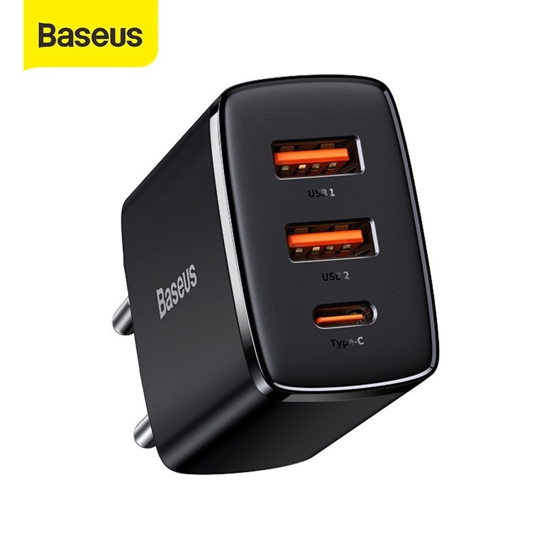 Củ sạc nhanh Baseus Compact Quick Charger (2U+C) PD 30W - Hàng Chính Hãng