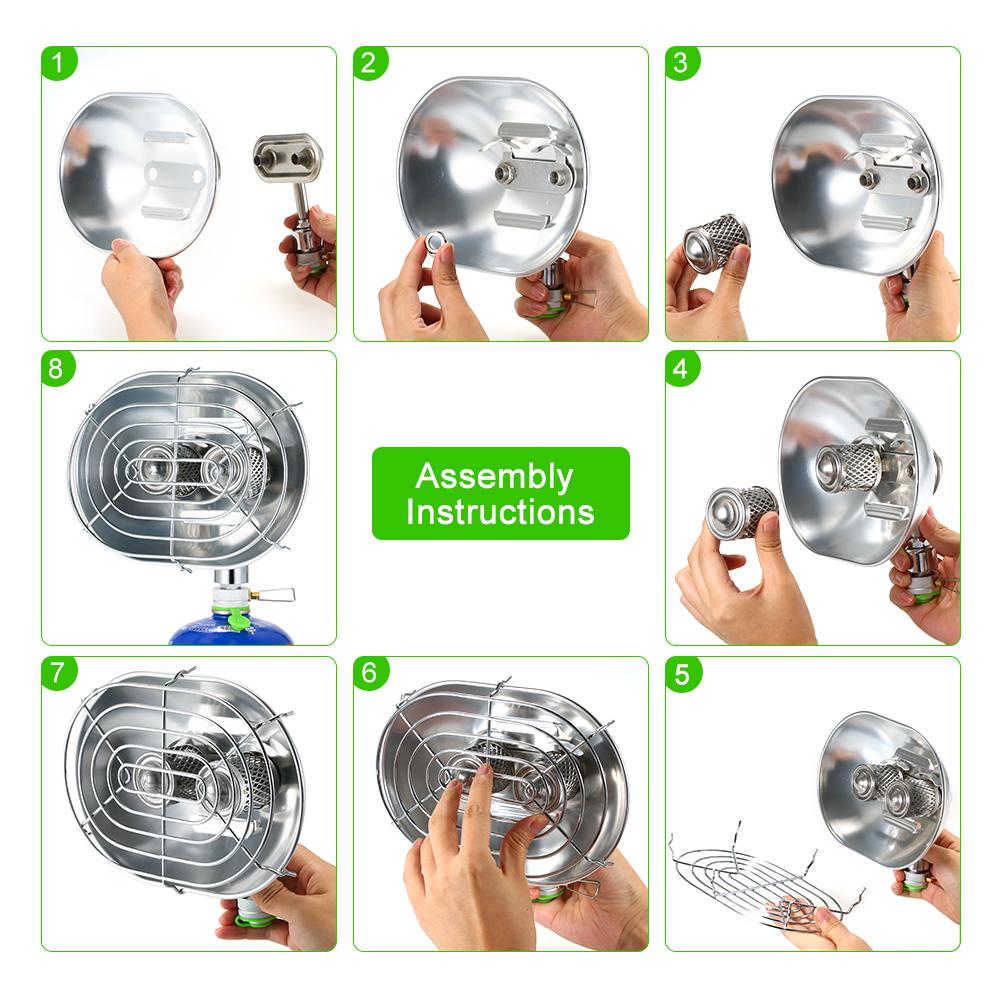 Lò Sưởi Bếp Gas Cắm Trại Hai Đầu Tia Hồng Ngoại Di Động Brs H22