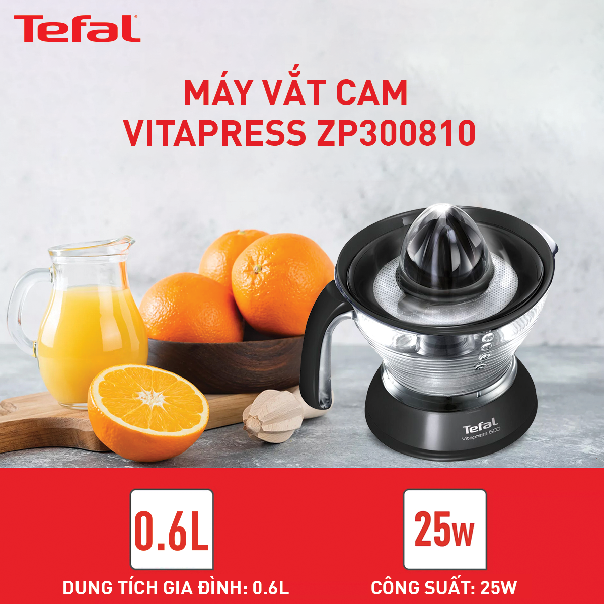 Máy vắt cam Tefal Vitapress ZP300810 - Hàng chính hãng