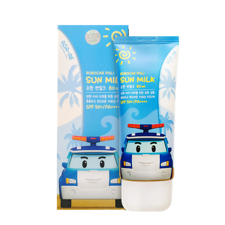 Kem chống nắng dịu nhẹ cho trẻ em POLI Sun Milk SPF50+ Hàn Quốc 80ml