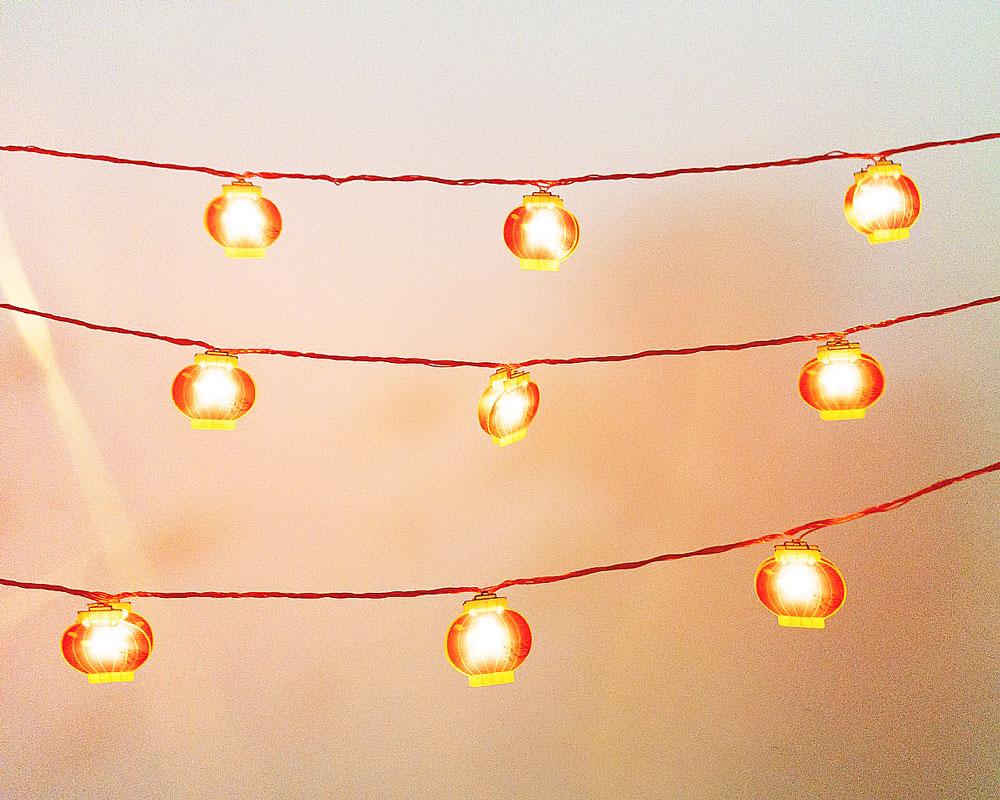 Dây Đèn Led Nháy Hình Lồng Đèn Trang Trí Tết 4.5 m