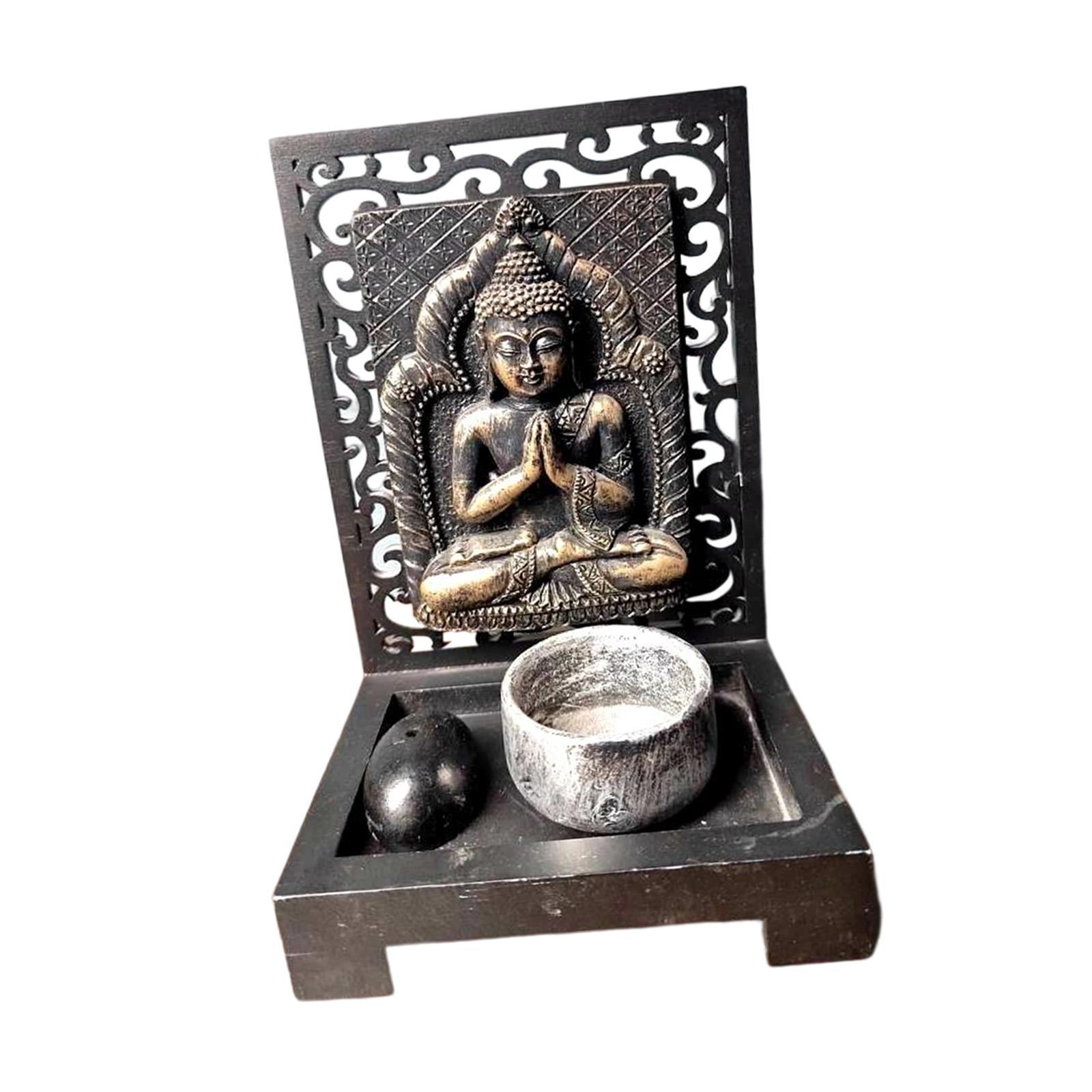 Tealight Candle Holder Buddha Tea Light Holders Desk Candle Stand for Cabinet Decor