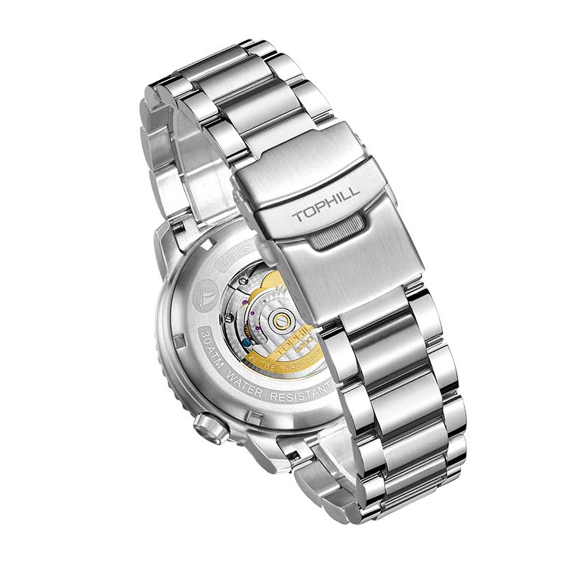 ĐỒNG HỒ TOPHILL TD003G.S1359  Dây và vỏ thép 316L, máy automatic, kính sapphire