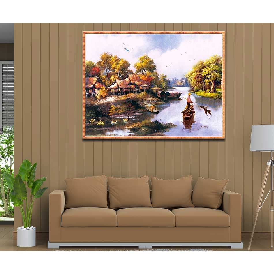 Tranh canvas treo tường làng quê Việt Nam - QVN018