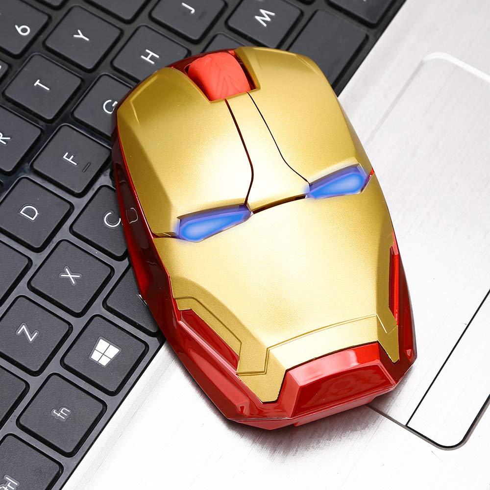 Thoáng Mát Không Dây Iron Man Chuột Chuột Ergonomic 2.4G Di Động Máy Tính Di Động Click Quang USB Thu Dành Cho Máy Tính Xách Tay Máy Tính Mac quyển Sách
