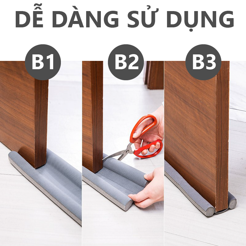 Nẹp xốp chặn gió khe cửa chống côn trùng Thanh chắn cửa chống ồn, chống thoát hơi gió điều hòa