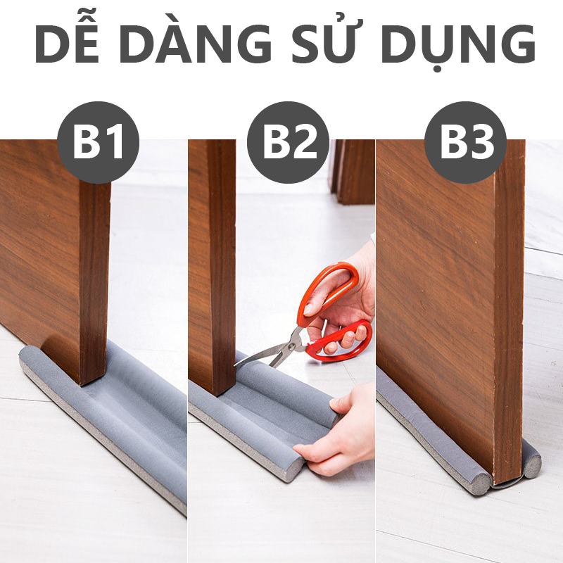 Nẹp xốp chắn khe cửa Ron chặn khe hở chống ồn, chống côn trùng, chống thoát hơi gió điều hòa