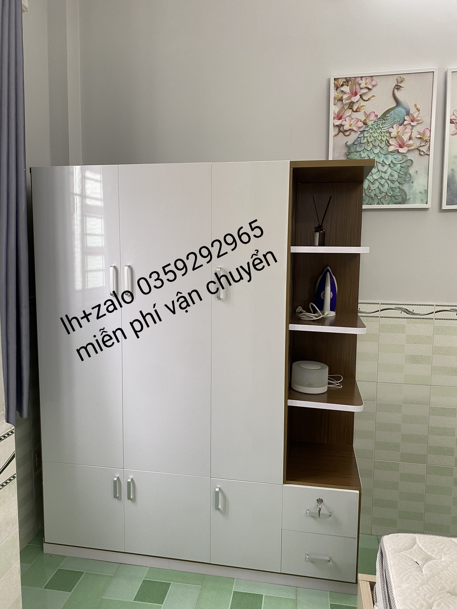 Tủ nhựa đài Loan 3 cánh 1 kệ