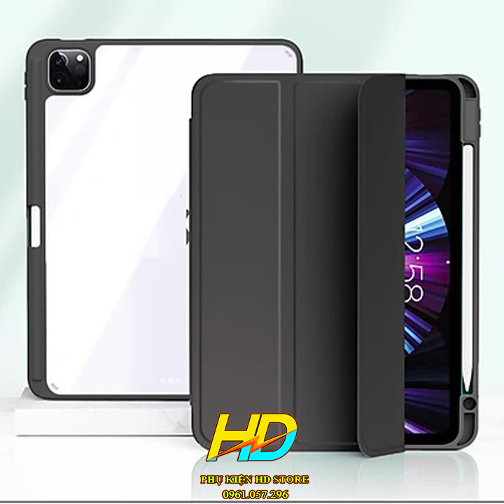 Bao Da Cao Cấp Dành Cho iPad Pro 11 inch 2021/2020/2018 Chính Hãng Mutural Folio Case Lưng Trong Suốt, Chống Sốc, Có Ngăn Đựng Bút Tiện Lợi - Hàng Chính Hãng