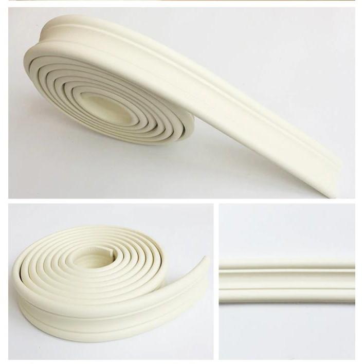 Xốp dán tường viền cao su khổ 6cm x 5 Mét - màu trắng