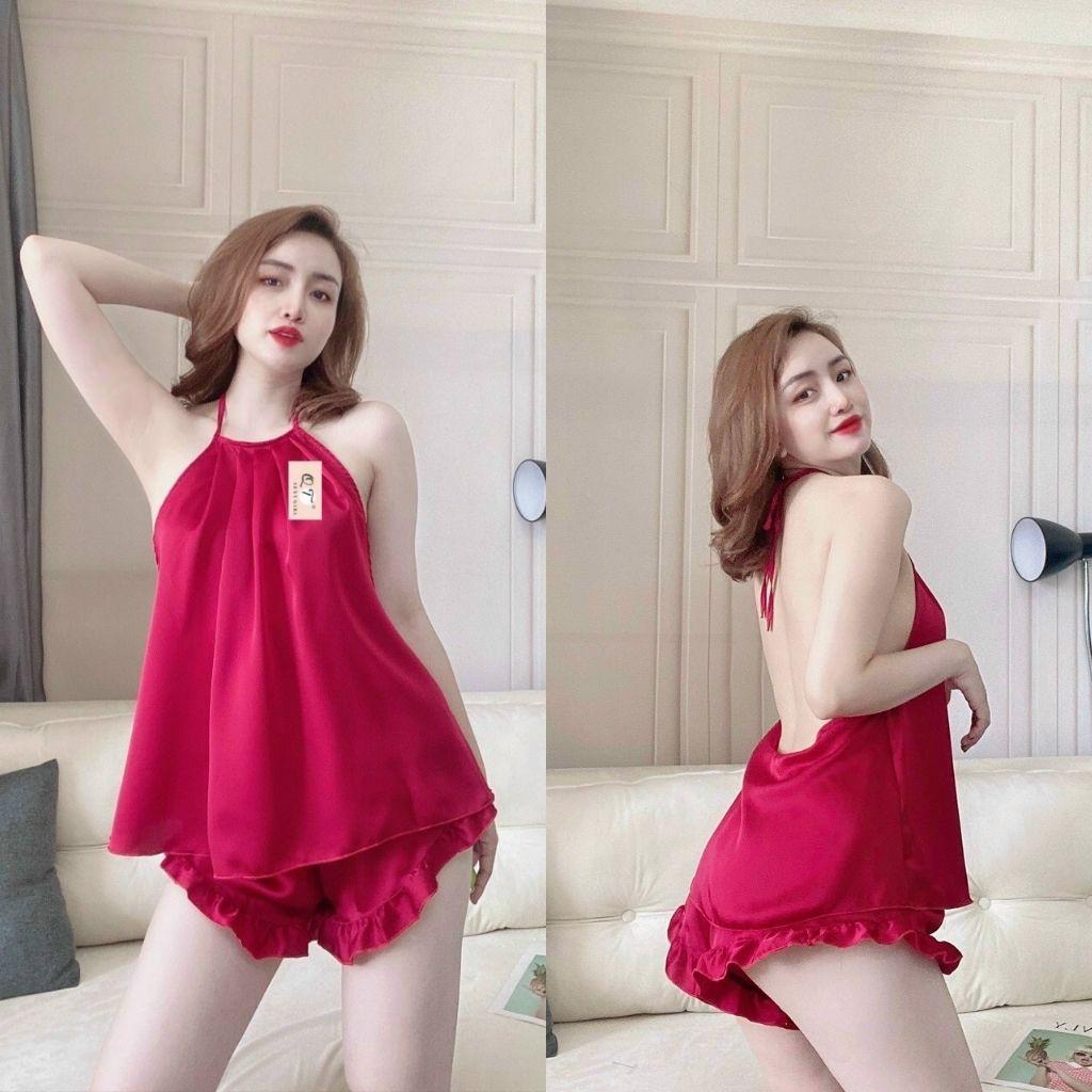 Đồ ngủ sexy lụa Satin mềm mại xinh xắn &lt; 63kg