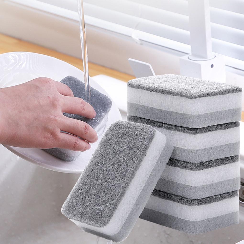 5pcs Dish Cleaning Sponges Double-side Kitchen Cleaning Brushes Household Washing Sponge Pads【vollter1】