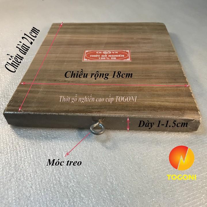THỚT GỖ NGHIẾN MINI HÌNH CHỮ NHẬT cao cấp TOGONI 18*21*1cm- Thớt thái