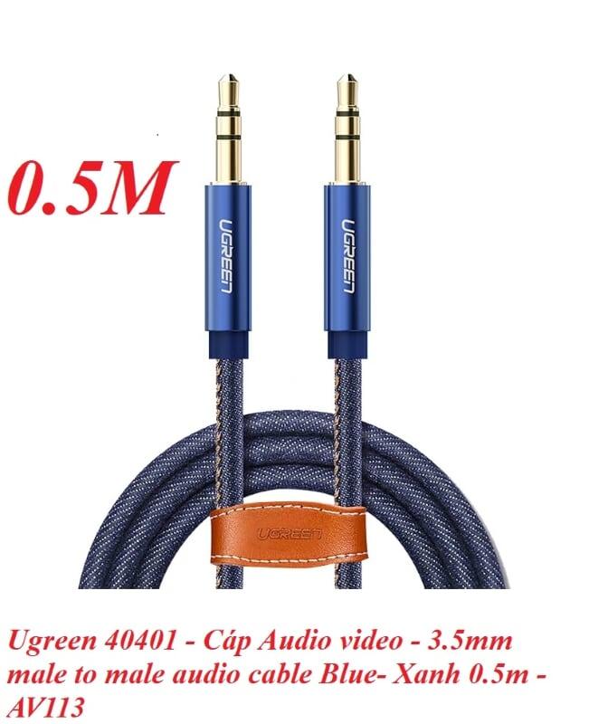 Ugreen UG40401AV113TK 0.5M màu Xanh Cáp âm thanh 2 đầu 3.5mm dương - HÀNG CHÍNH HÃNG