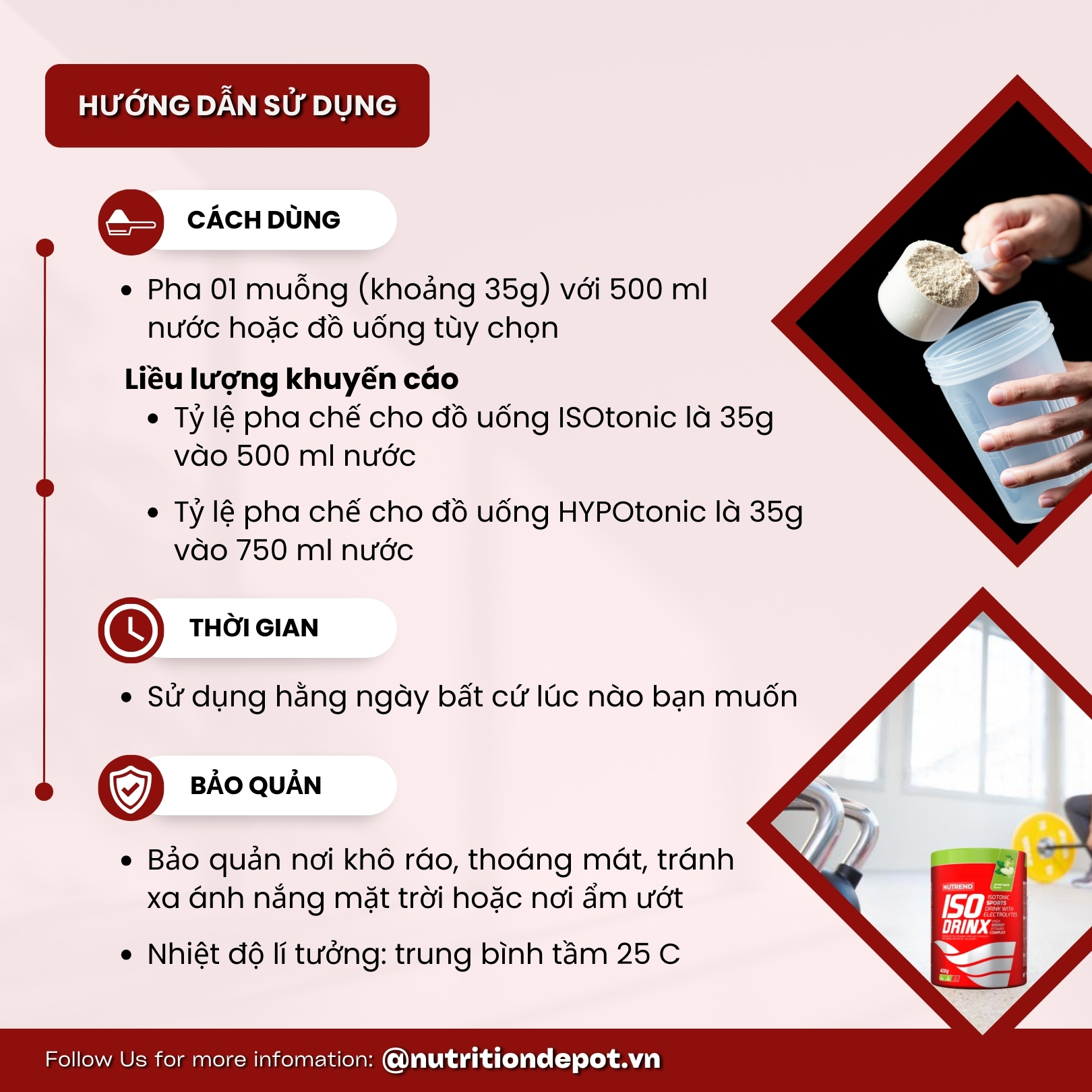 Nước uống thể thao bổ sung chất điện giải Nutrend Isodrinx - Sports Drink With Electrolytes (420g/hộp) - Nutrition Depot Vietnam