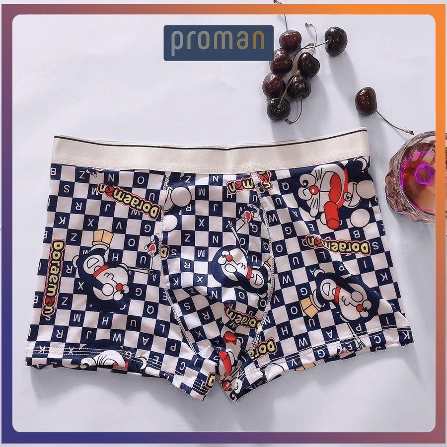 Quần sịp quần lót nam thun lạnh doremon hàng hiệu, Quần lót nam in hình chất cotton 100% kháng khuẩn SIH01 PROMAN