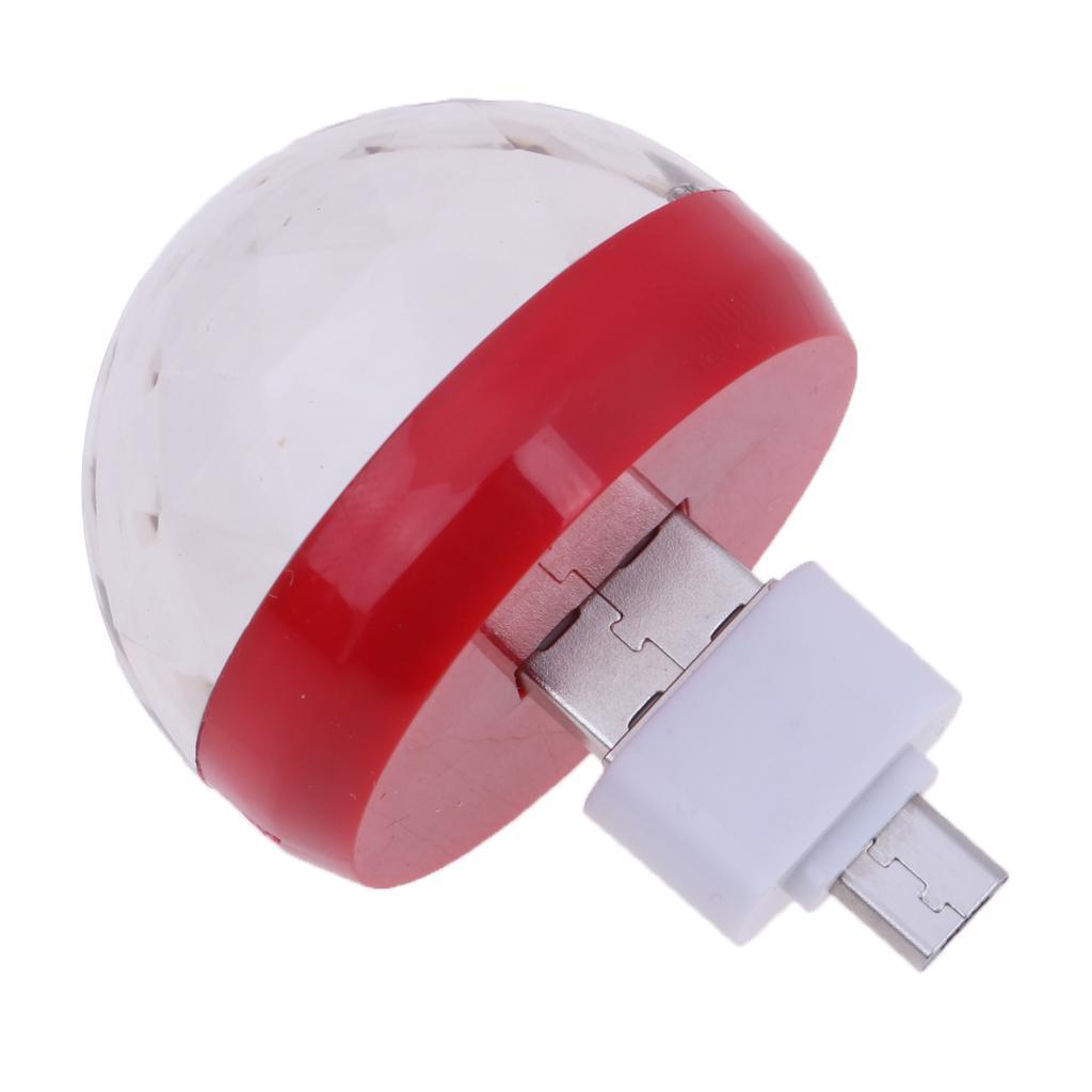 Mini USB Stage Voice Control Magic Ball Lamp RGB LED Bulb Red