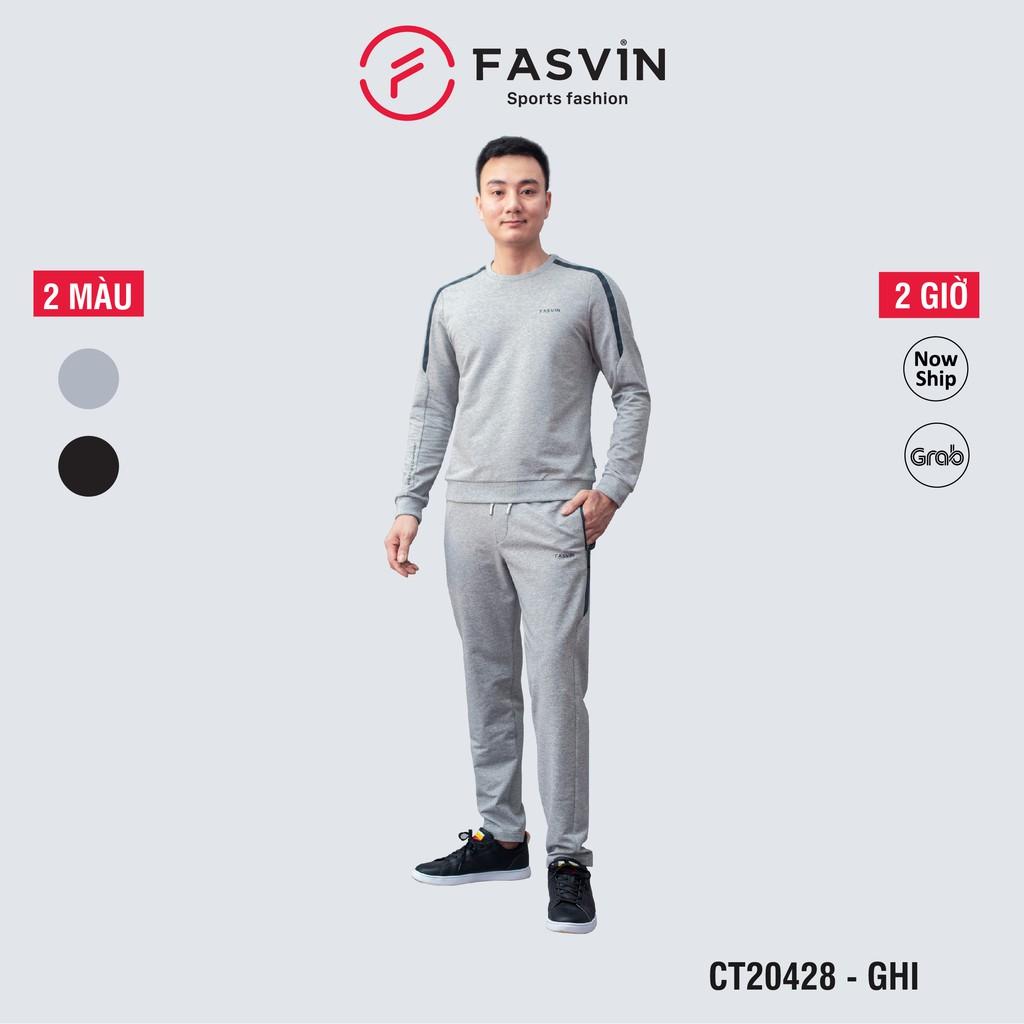 Bộ thể thao nam Fasvin CT20428.20 bộ nỉ nam chất vải cotton dày dặn cao cấp