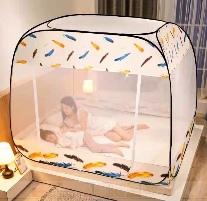 Màn ngủ tự bung đỉnh vuông gấp gọn, Mùng Chụp, Màn Chụp Tự Bung, Màn ngủ chống muỗi 1m8 x 2m, Dễ dàng tiện lợi, bền đẹp