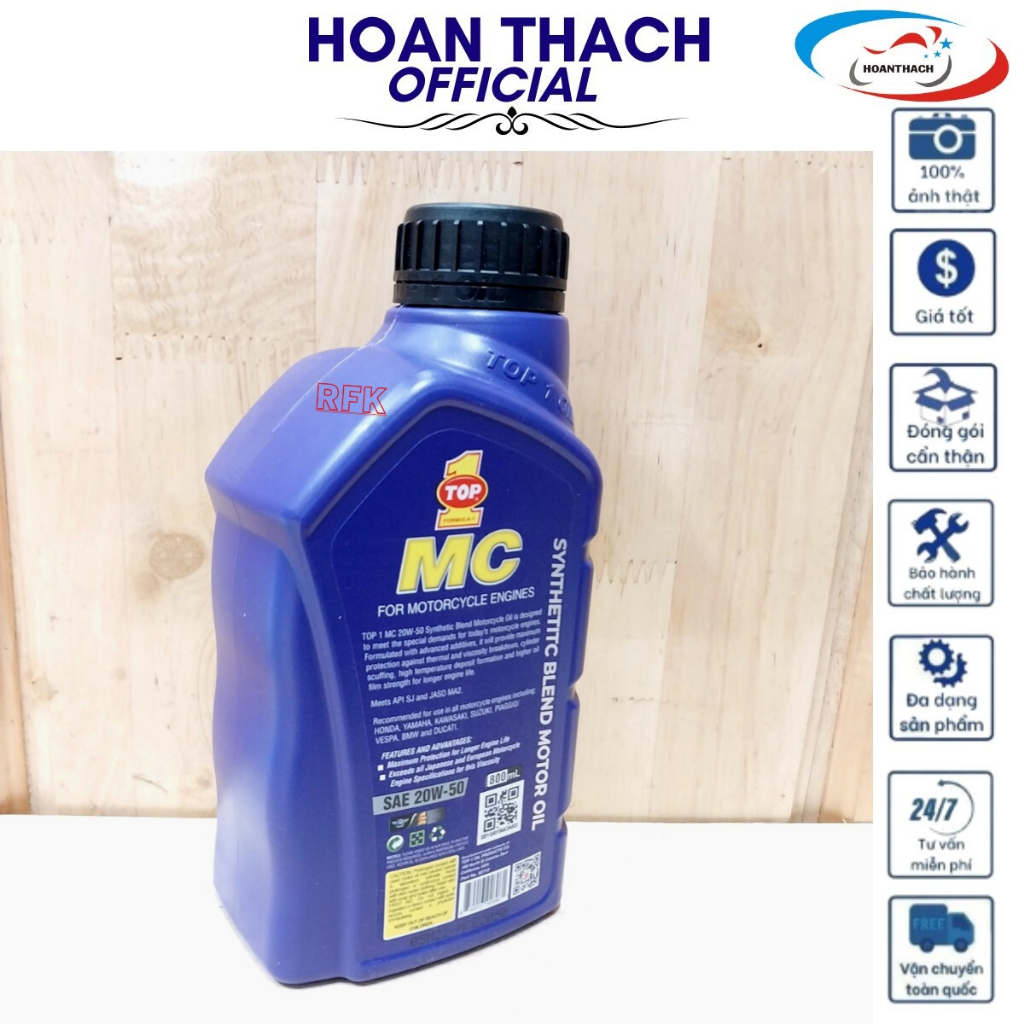 Nhớt Xe Số Cao Cấp Top 1 Mc Sae 20W50 0.8L ( Chai Nhựa Xanh Tím ) HOANTHACH SP019571