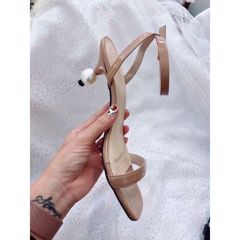 Sandal da bóng gót hạt ngọc - 3P