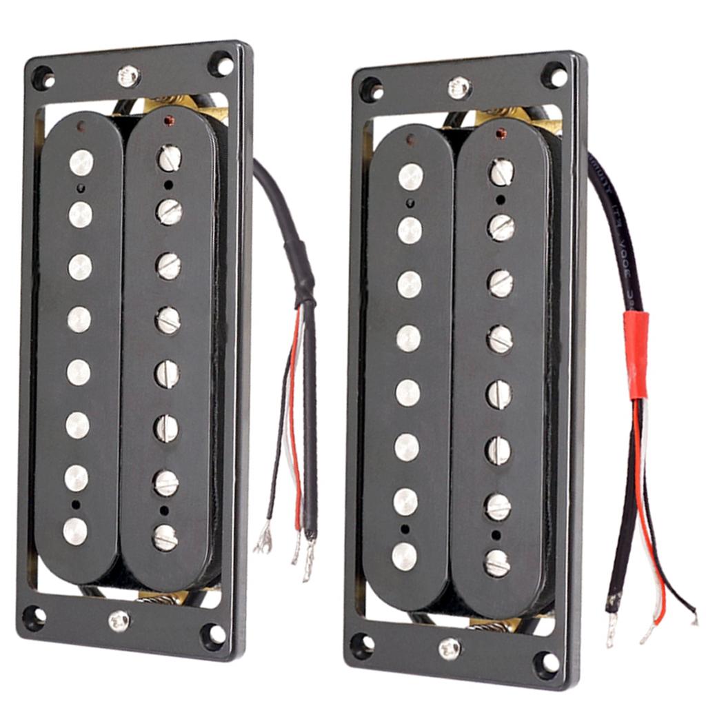 2 chiếc Đầu Ra Cao Guitar Đôi Phối Xanh Humbucker Bán Tải Cổ Cầu Bộ Đen