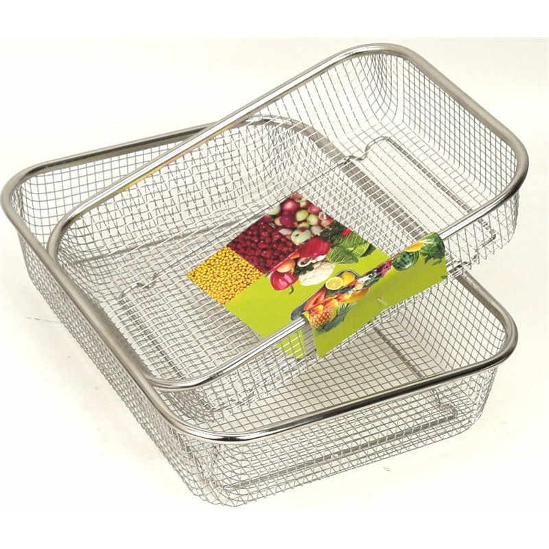 Set 3 rổ chữ nhật inox 304 thoát nước chống gỉ sét