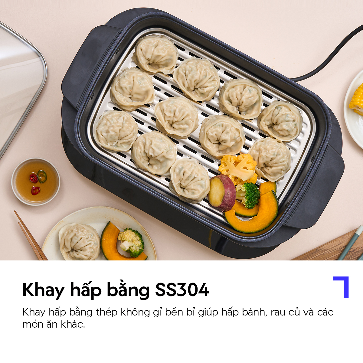 Nồi Điện Đa Năng LocknLock EJP261WHT Dung Tích 6L, Hàng Chính Hãng, Tùy Chỉnh Công Suất Và Hẹn Giờ - JoyMall