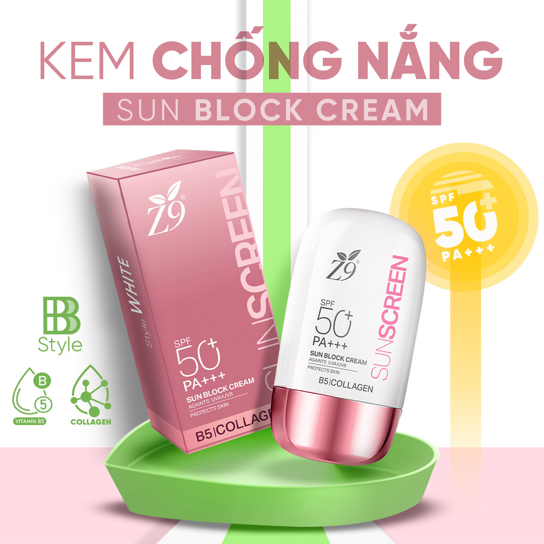 Kem chống nắng dưỡng da Z9 giúp da chống tia UV 60g Z63