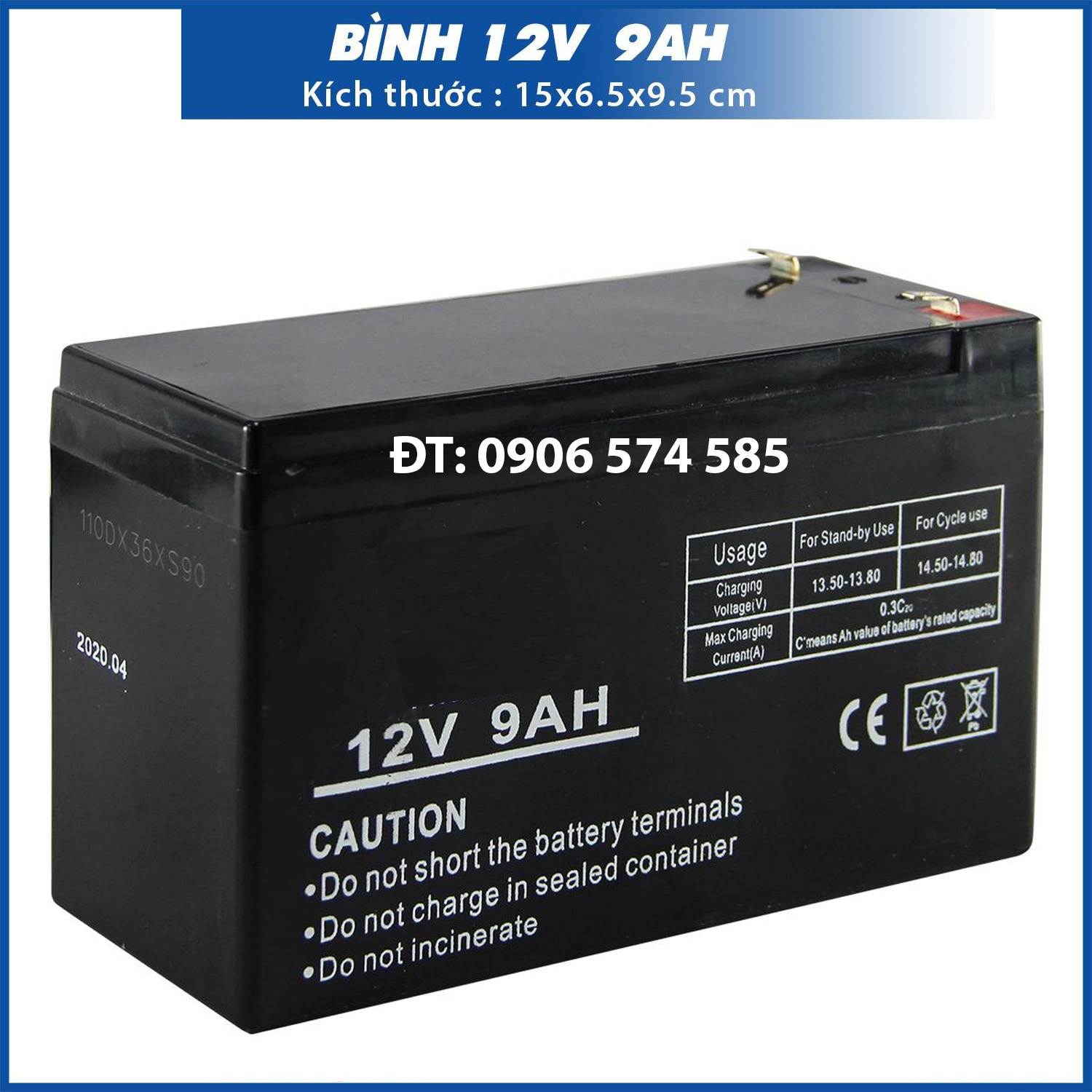 Bình ắc quy khô 12V - 20A - 17A  14A  9A cho xe đạp điện, loa kẹo kéo