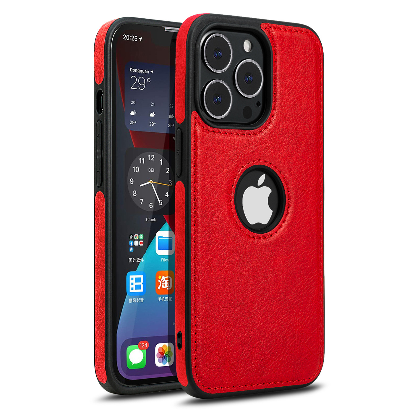 Ốp Lưng Da Cao Cấp Dành Cho Iphone 14 14 Plus 14 Pro 14 Pro Max - Hàng Chính Hãng - Đỏ - 14 Pro Max