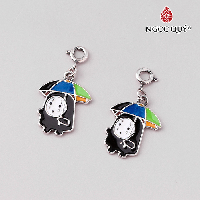 Charm bạc treo hình vô diện cầm dù - Ngọc Quý Gemstones
