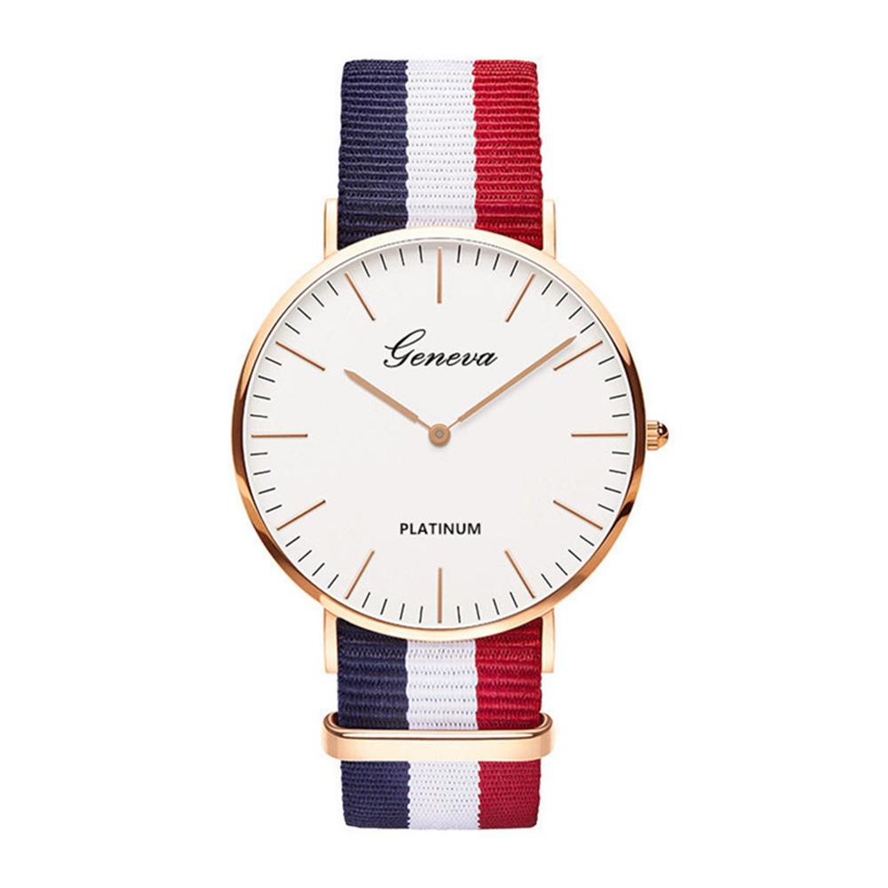 Đồng hồ đeo tay Nam nữ  Quartz  Geneva Canvas Band Watch
