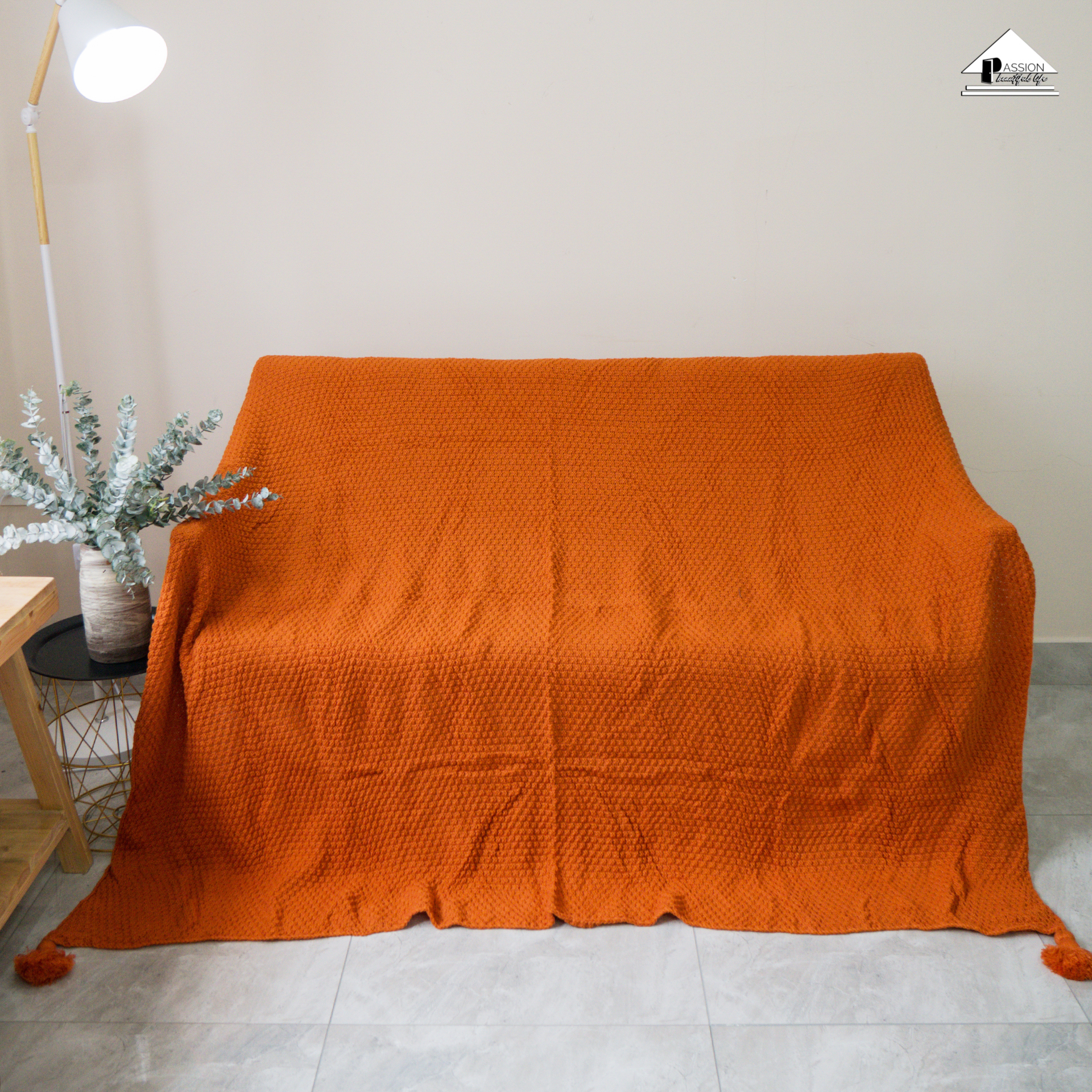 Chăn Đan Len Dệt Sợi Đính Tua Rua Trang Trí Ghế Sofa Giường Ngủ Bắc Âu