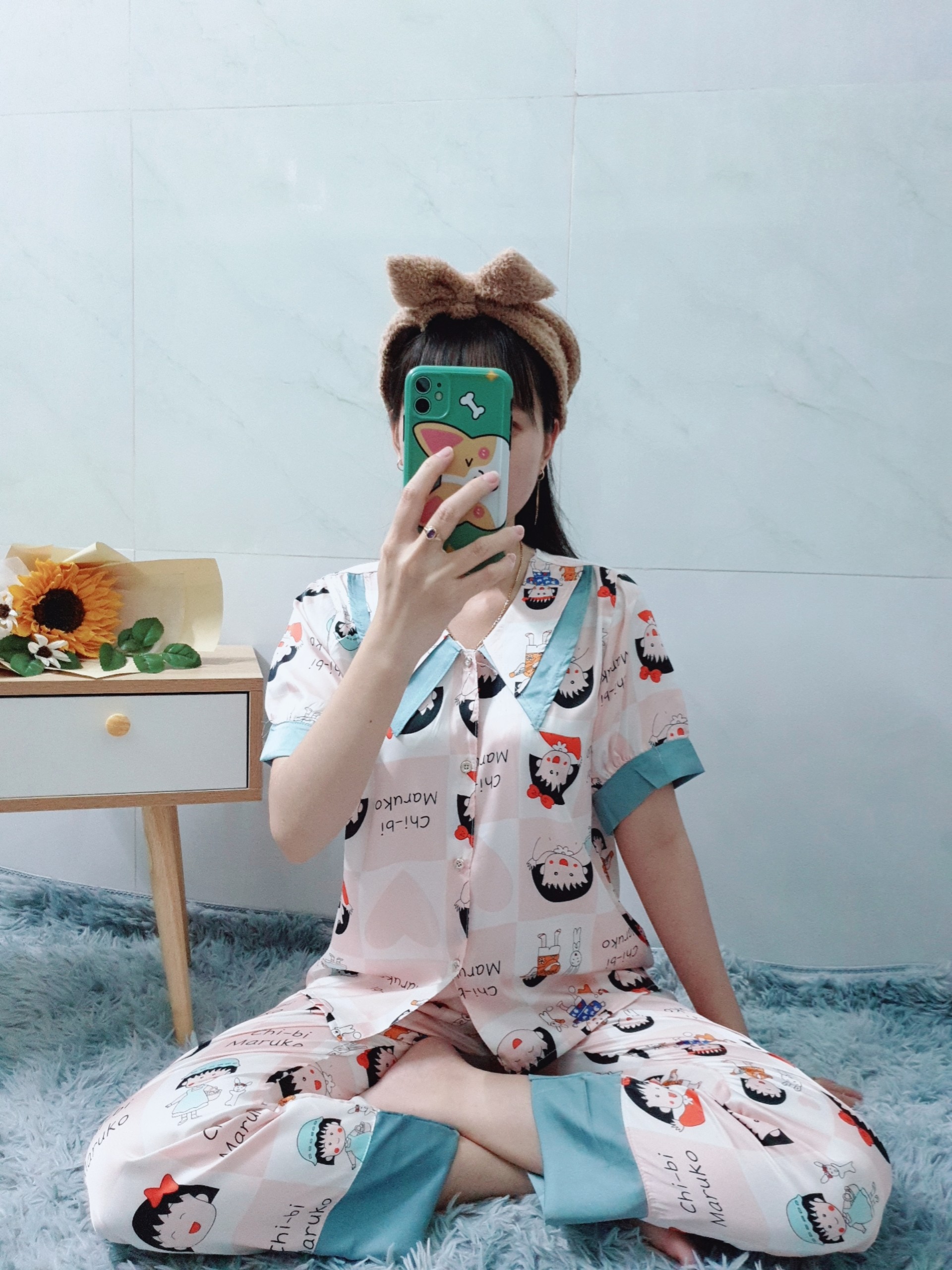 Đồ Bộ Pijama Mặc Nhà Nữ - Kiểu Dáng Dễ Thương, Sang Trọng - Vải Lụa Cao Cấp, Thoáng Mát, Mềm Mịn