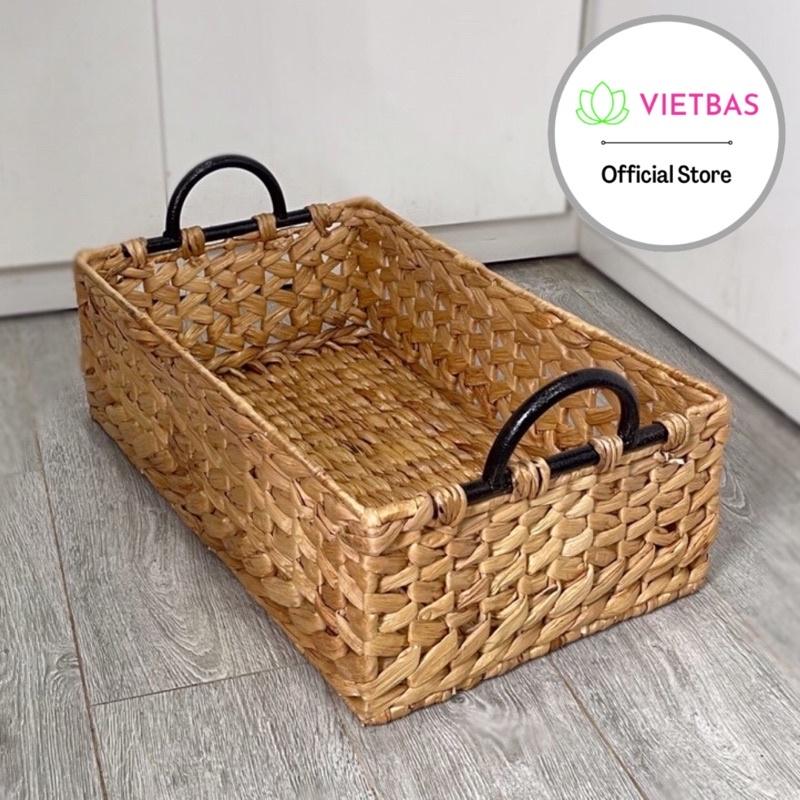 Khay lục bình VIETBAS hình chữ nhật có quai MAU14