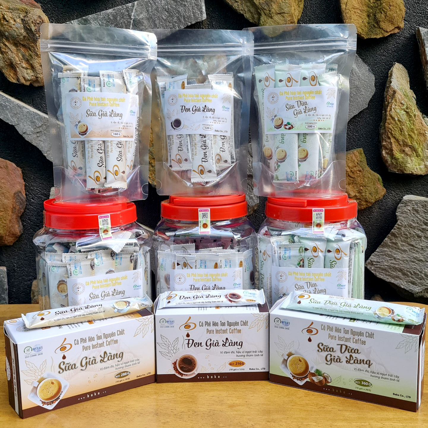 Cà Phê Hòa Tan Nguyên Chất SỮA GIÀ LÀNG - Bì Zip 10 gói