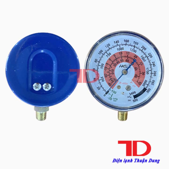 Mặt đồng hồ sạc gas đơn cao áp màu xanh